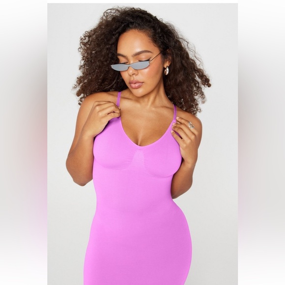 Fabletics+Yitty Smooth As Hell Shaping Maxi Dress/Slip | New | Grape Soda | XS - Picture 4 of 12